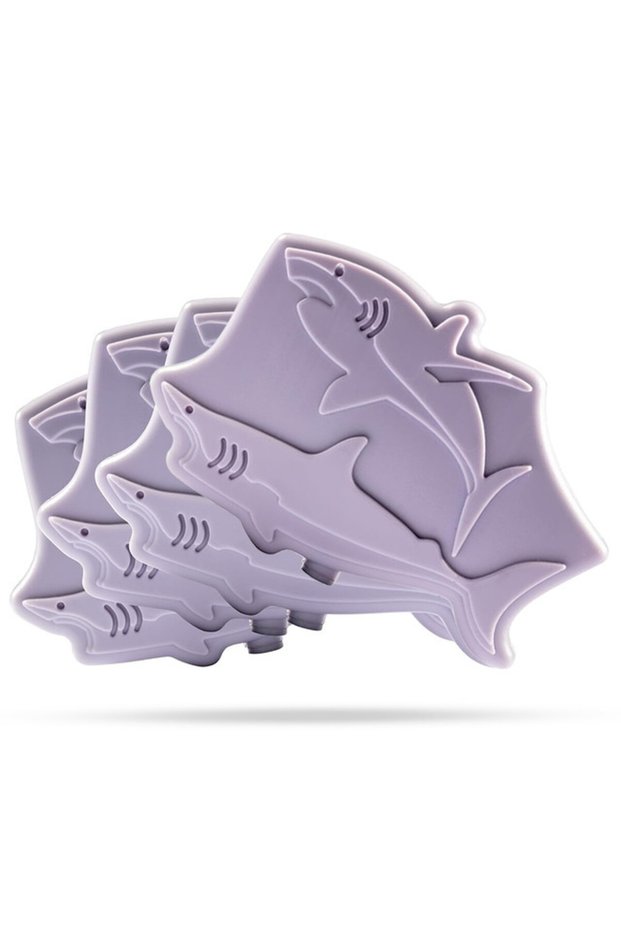 Eazy Kids Set of 4 Shark Reusable Hard Ice Packs for Lunch bags - Purple