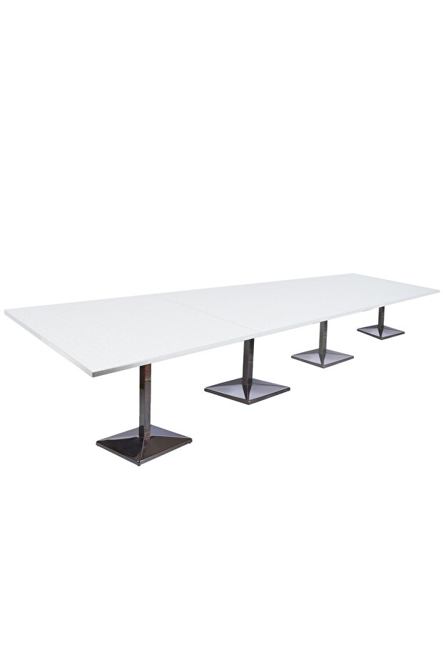 Barra 500PE-480 Modern 16-Seater Square Pantry Table (White, 480cm)