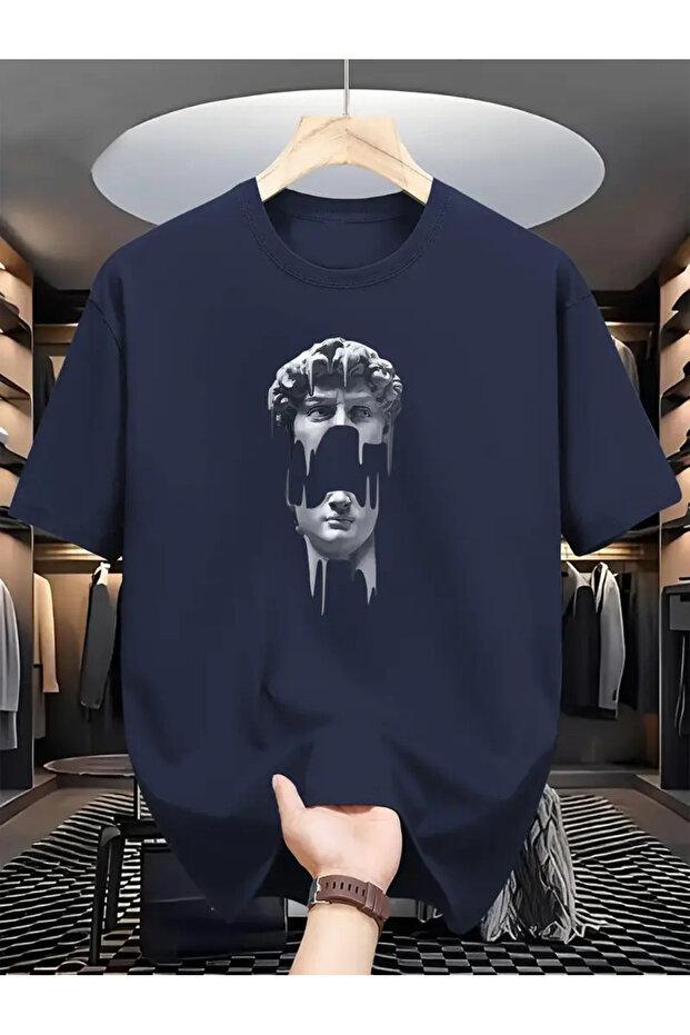 Personality Portrait Printed Unisex Oversize Crew Neck T-Shirt