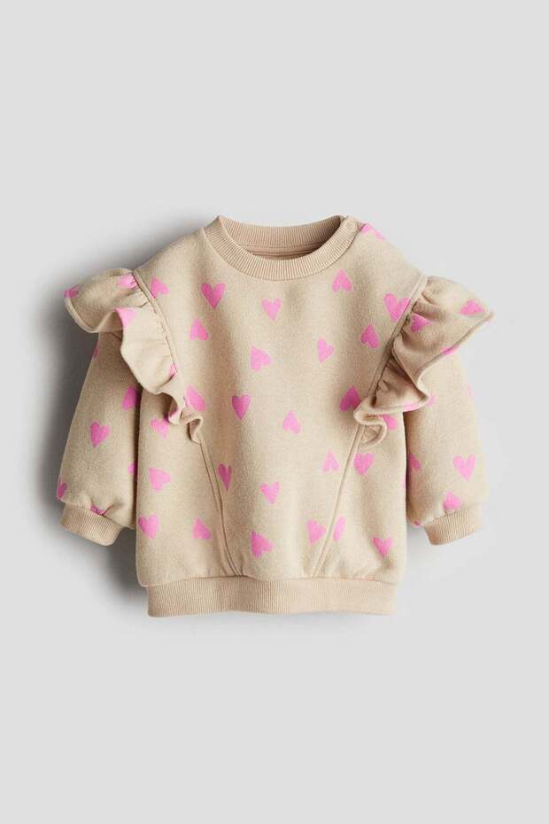 Flounce-trimmed sweatshirt