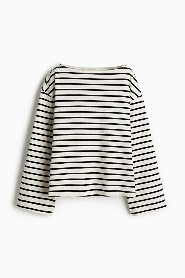 Boat-neck cotton top