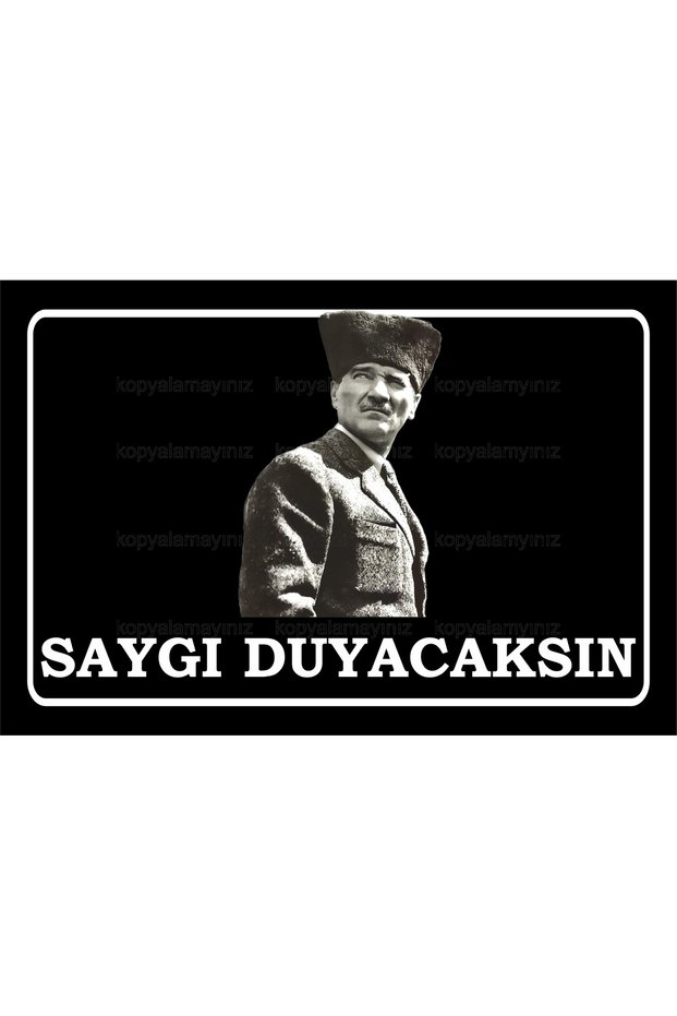 You Will Respect the Chief Commander Mustafa Kemal Ataturk Warning Sign Retro Wooden Poster Painting