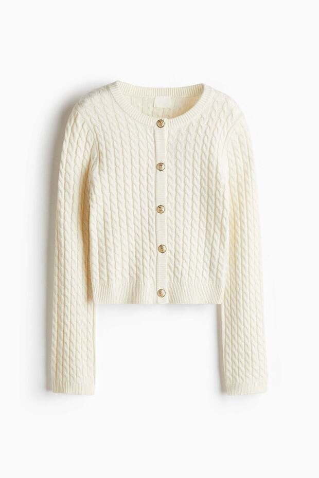 Cable-knit cardigan