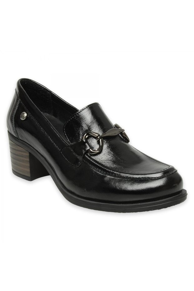 D25Ya-3325 Daily Thick Heeled Black Women's Shoes