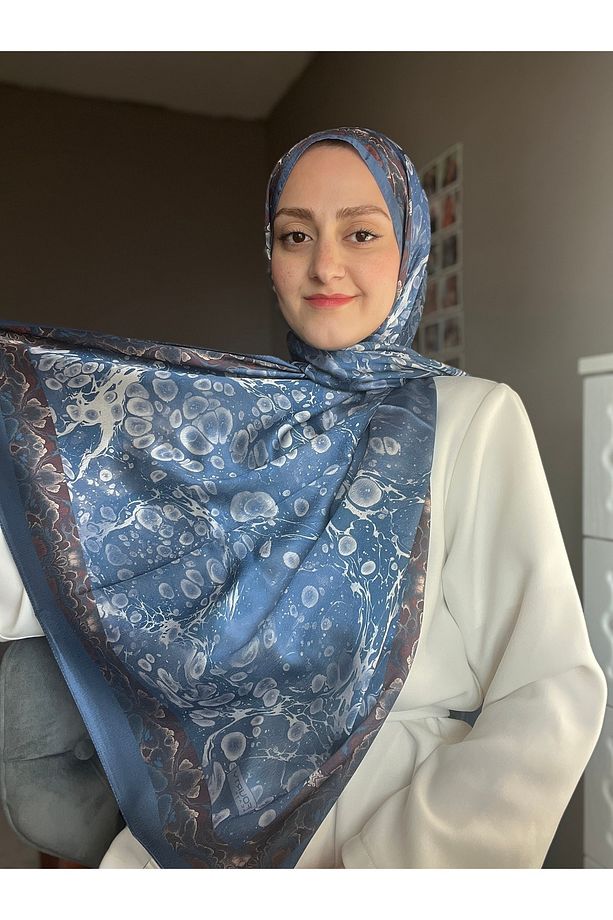 Ebru Desenli İpek Vual Şal - 3