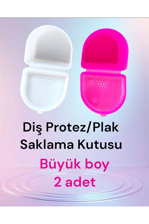 Diş Protez Diş Plak Saklama Taşıma Kutusu - 2 adet BÜYÜK BOY - 1