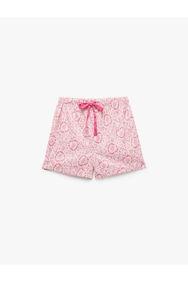 Emily in Paris Lisanslı Kalpli Saten Şort Pijama Altı - 5