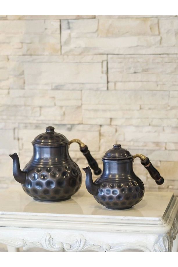 Bakır Çaydanlık Gamzeli Model Oksitli Renk - 3