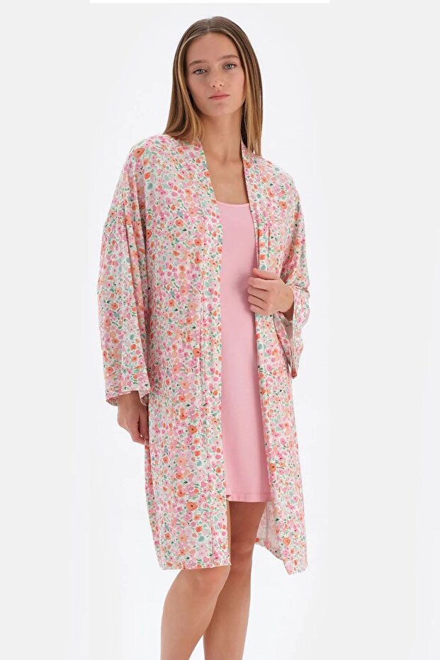 33516 Cotton Rope Strap Women's Nightgown and Dressing Gown Set