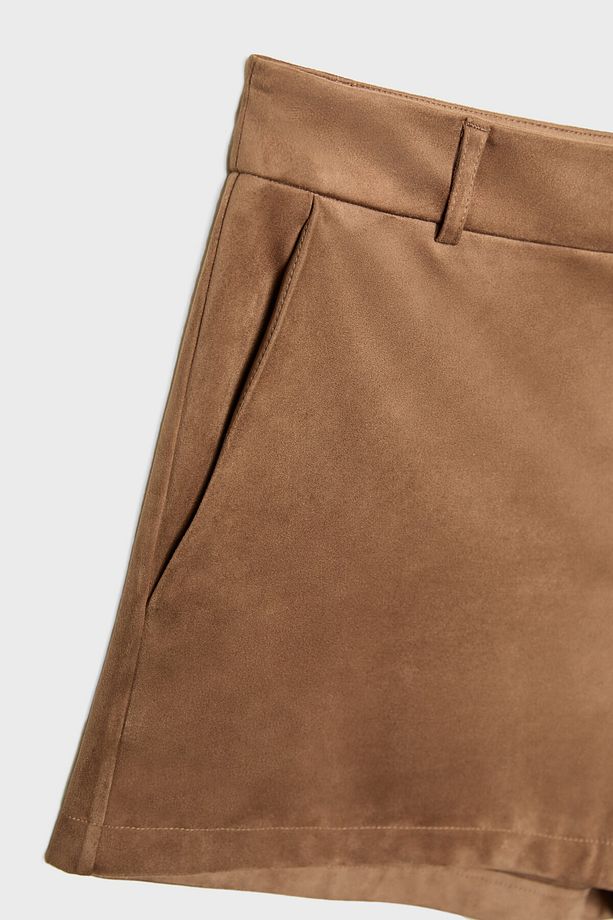 Suni süet mini şort - 7