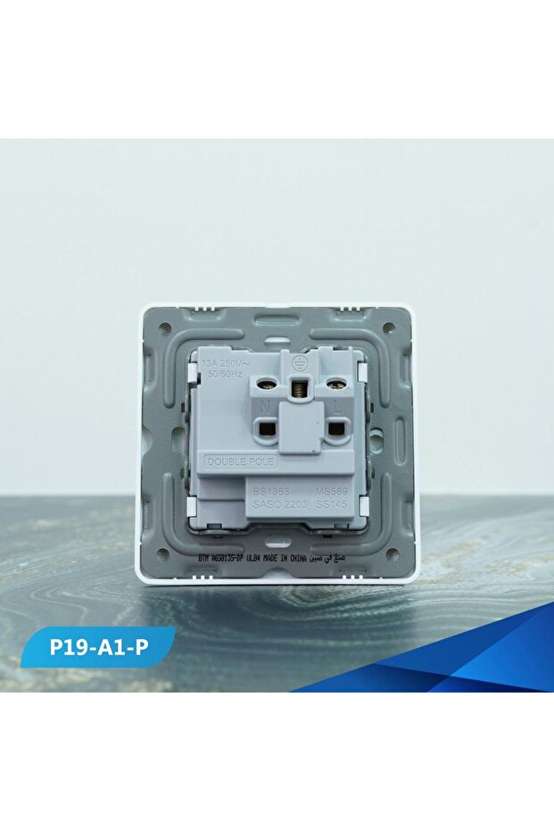 13 amp socket with twisted colored switch -3 pieces - 3