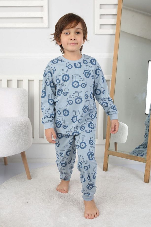 Erkek Çocuk %100 Pamuk Süprem Penye Uzun Kollu Pijama Takımı 3.4, 4.5, 5.6, 6.7, 7.8 Yaş - 2