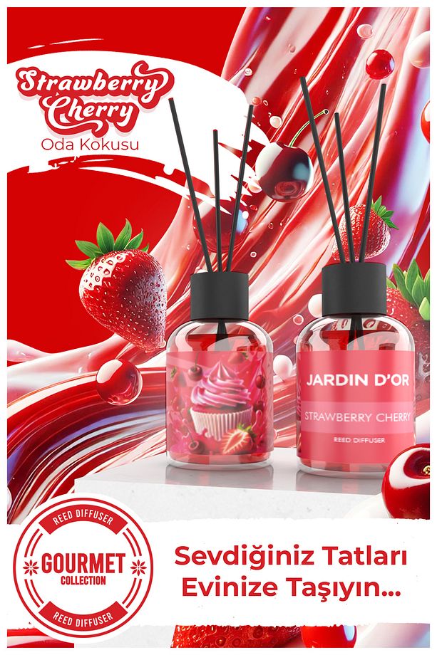 Strawberry Cherry Reed Diffuser 50 ml / Çilek Kiraz Çubuklu Oda Kokusu - 1