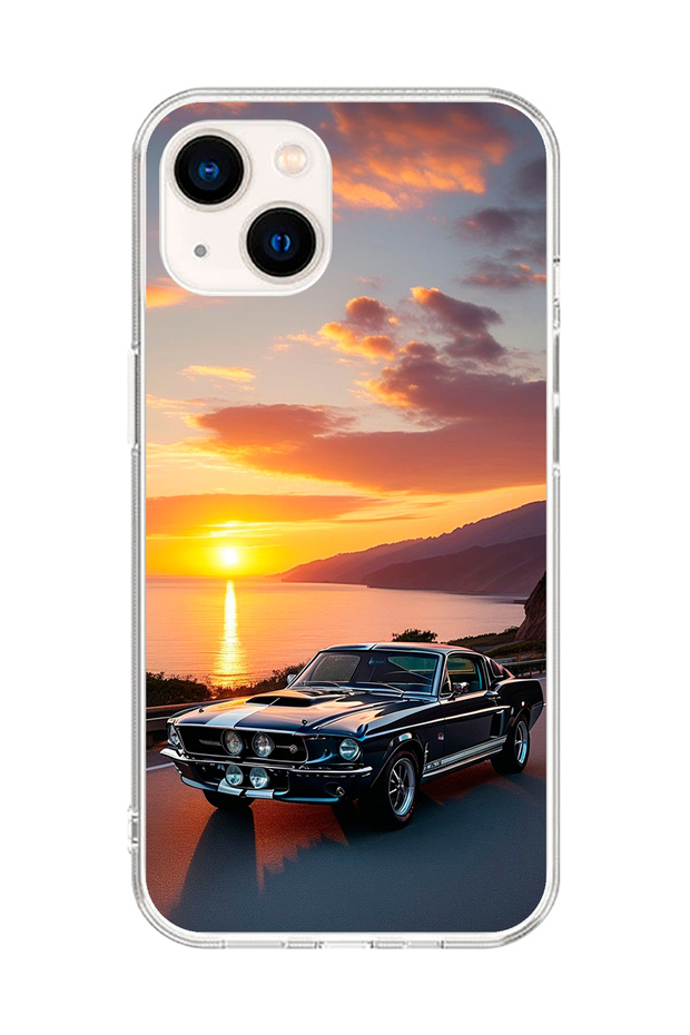 iPhone 13 Compatible Transparent Case with Car Design 2