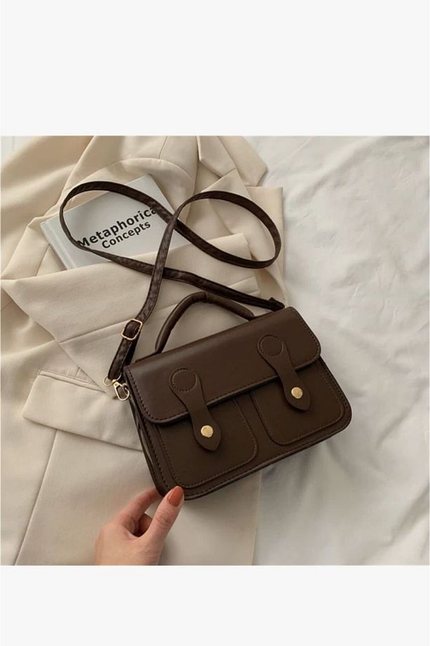 Sonbahar ve Kış Rahat Crossbody Basit Ins Retro Internet Ünlü Popüler Askılı Çanta Küçük Kare Çanta - 1