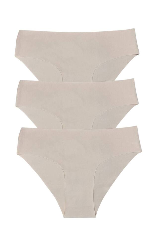 Women's 3-Piece Seamless Laser Cut Non-Marking Lycra Bikini Slip Panties