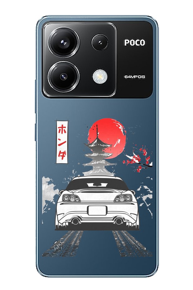 جراب سيليكون شفاف بتصميم S2000 متوافق مع POCO X6 PRO