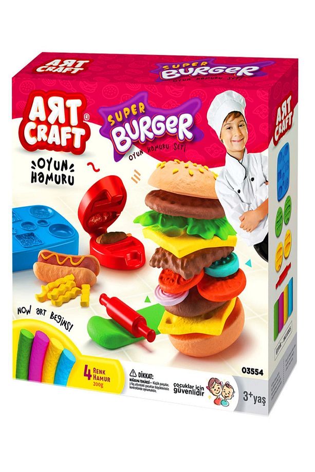 Hamburger Oyun Hamuru Ve Hamur Kalıbı Seti 200 gr - 5