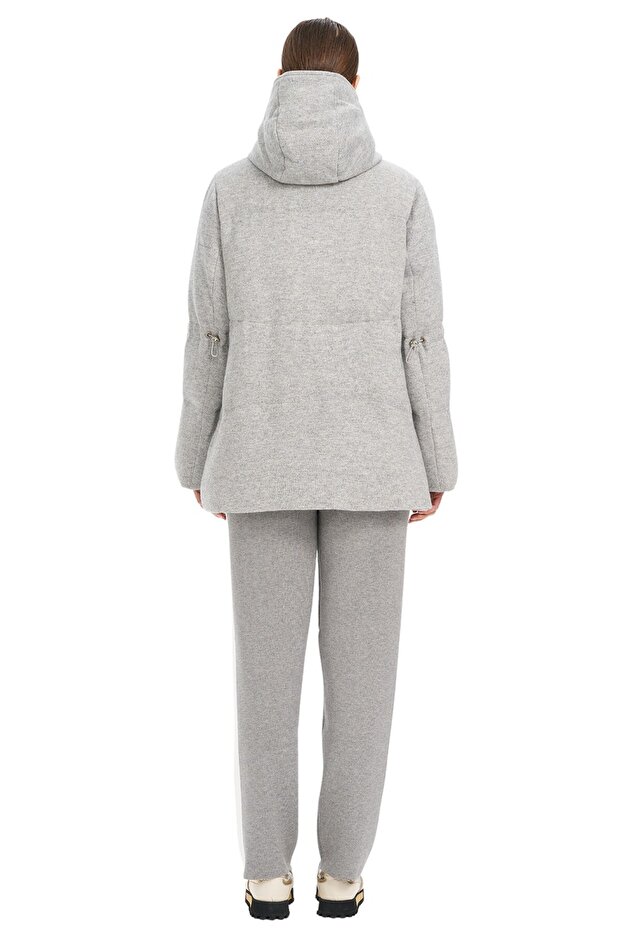 Kapüşonlu Bel Lastikli Mont - 3