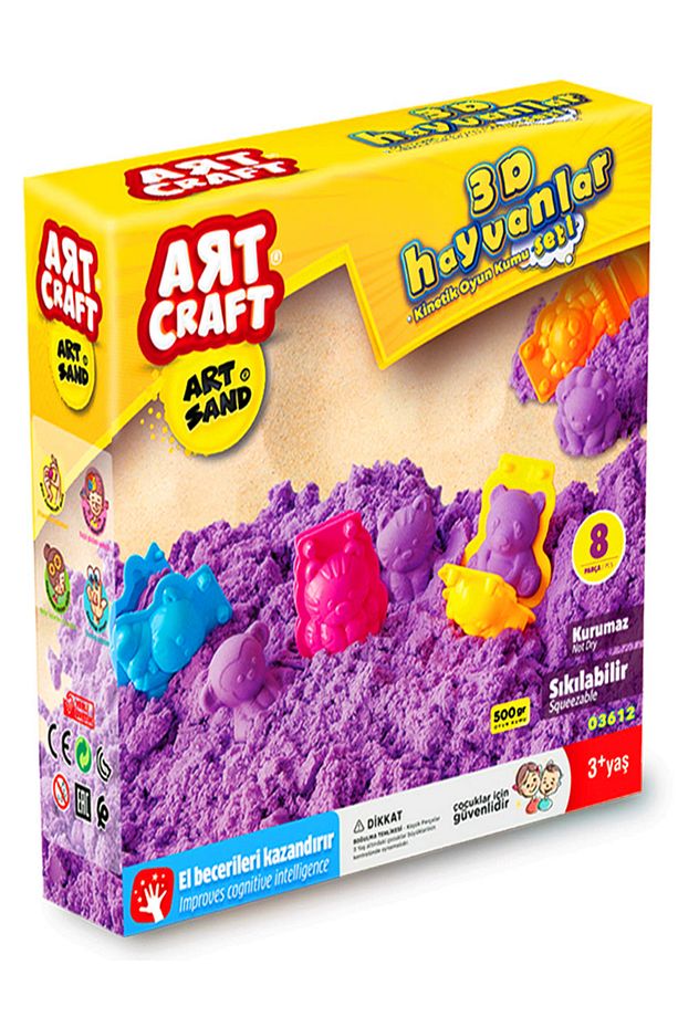 3d Hayvanlar Kinetik Kum Seti 500gr Hayvanlar Oyun Kumu - 5