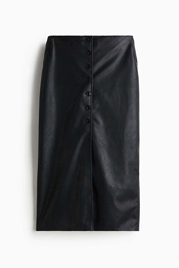 Coated pencil skirt