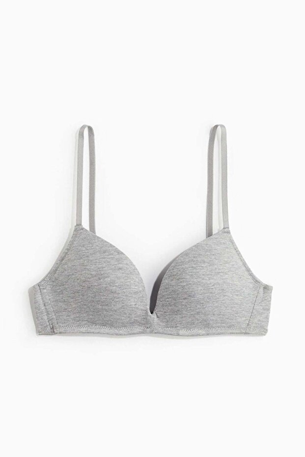 Non-wired cotton push-up bra
