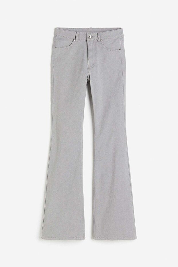 Flared twill trousers