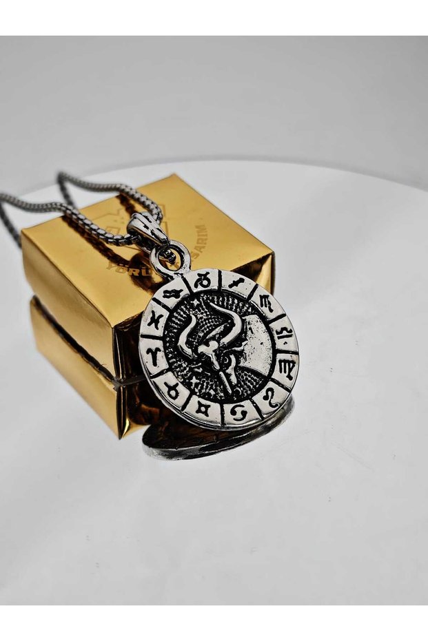 Taurus Zodiac Necklace - Women Men Steel Silver Color Special Design Astrology Necklace