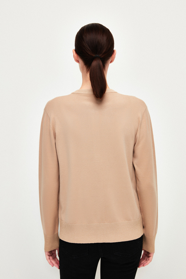 Düğmeli Simli Cepli Triko Hırka - 7