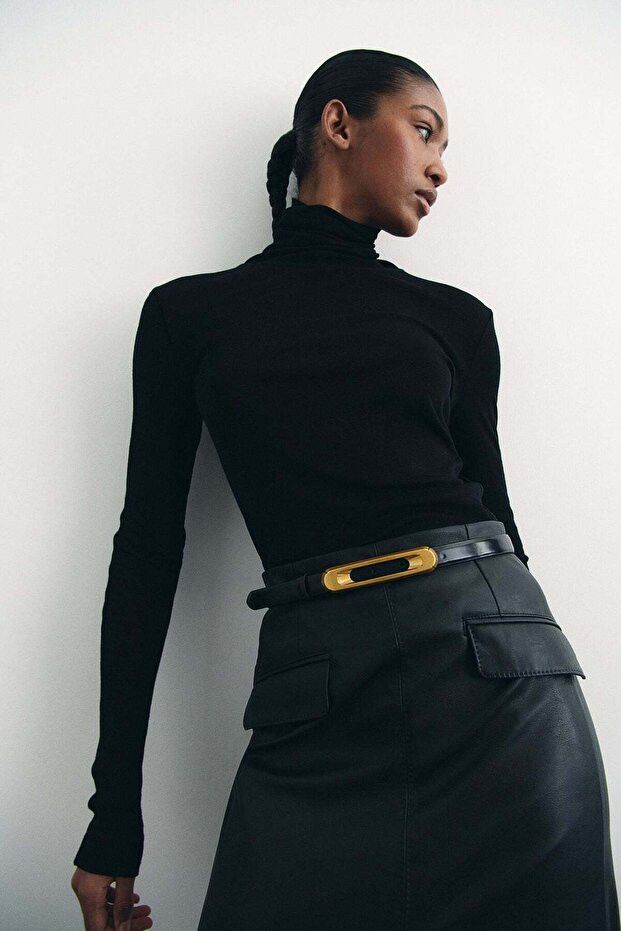 Coated pencil skirt - 1