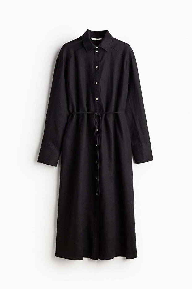 Linen shirt dress