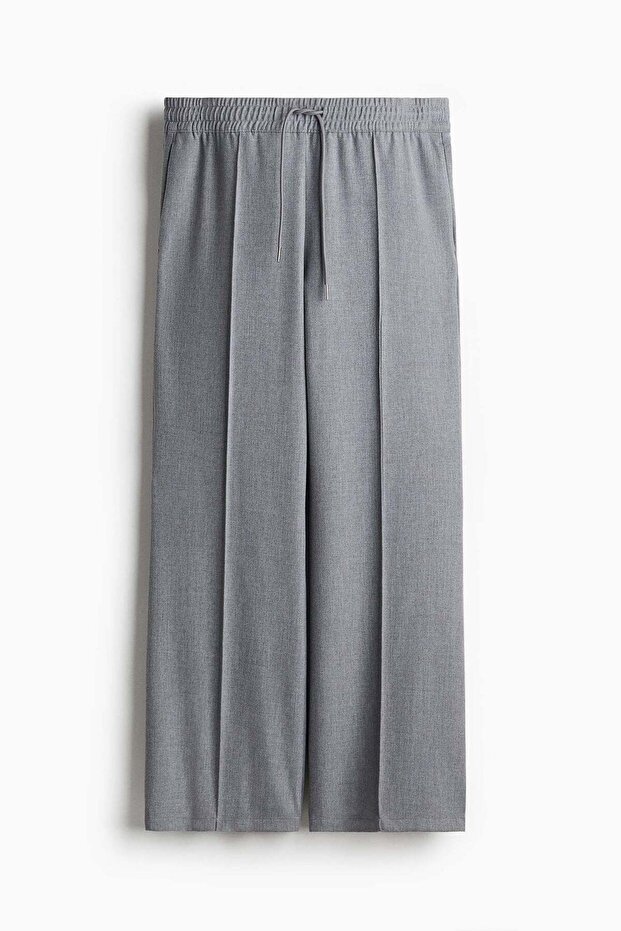 Crease-leg drawstring trousers