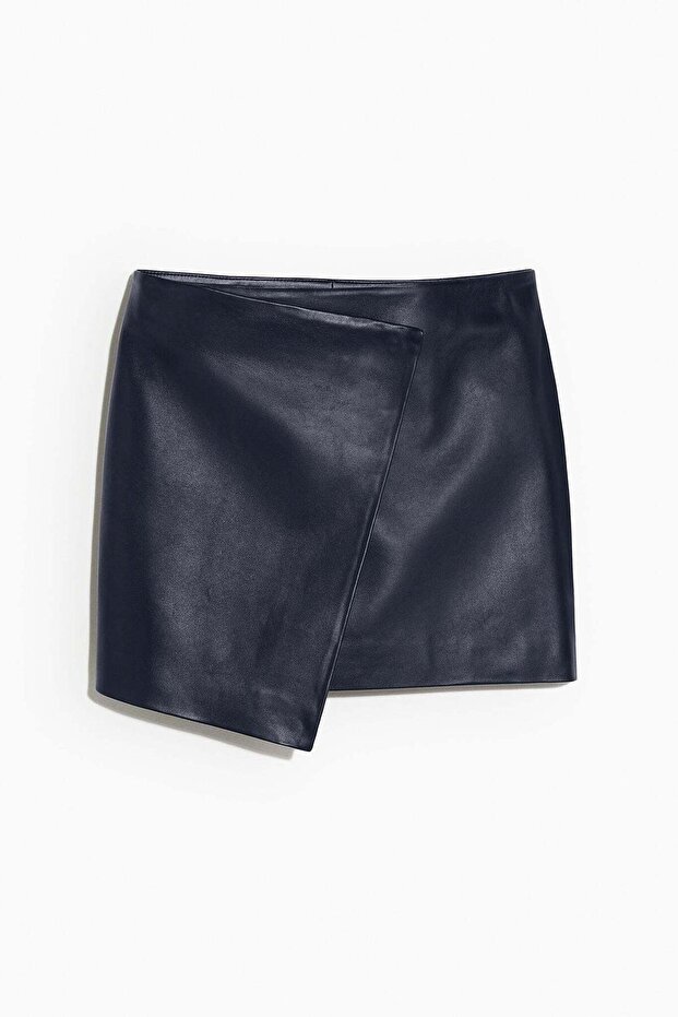 Leather wrap skirt