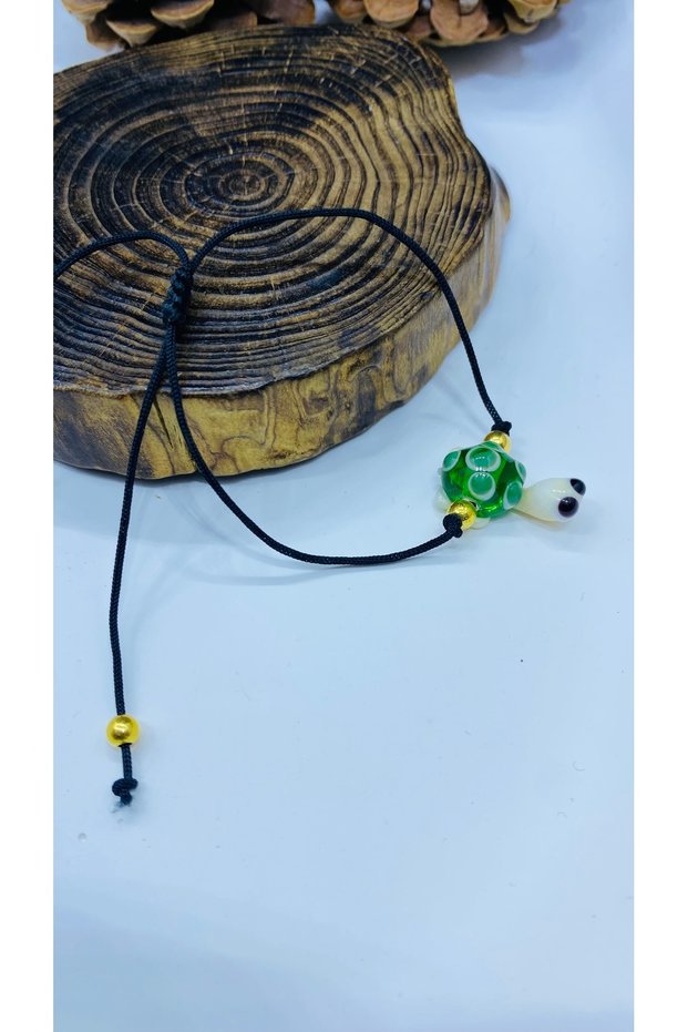 Handmade Glass Turtle Figure Women's Rope Bracelet