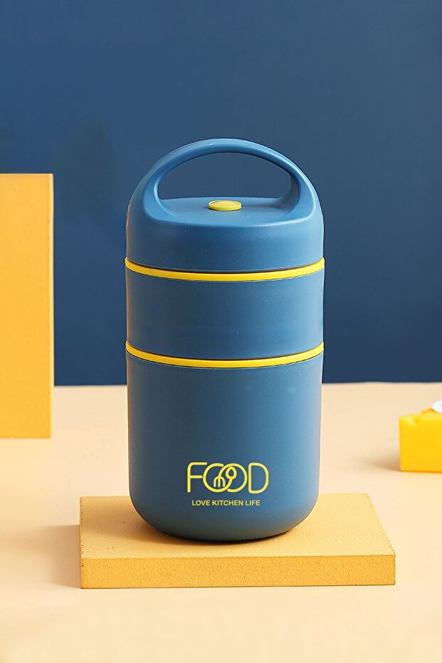 304 Steel Double Layer 680 ml Food Storage Container (Not Hot) Cin416Mv