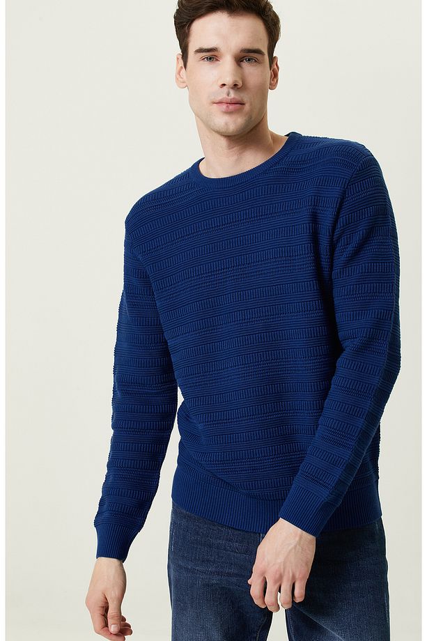 Saks Desenli Triko Kazak - 6