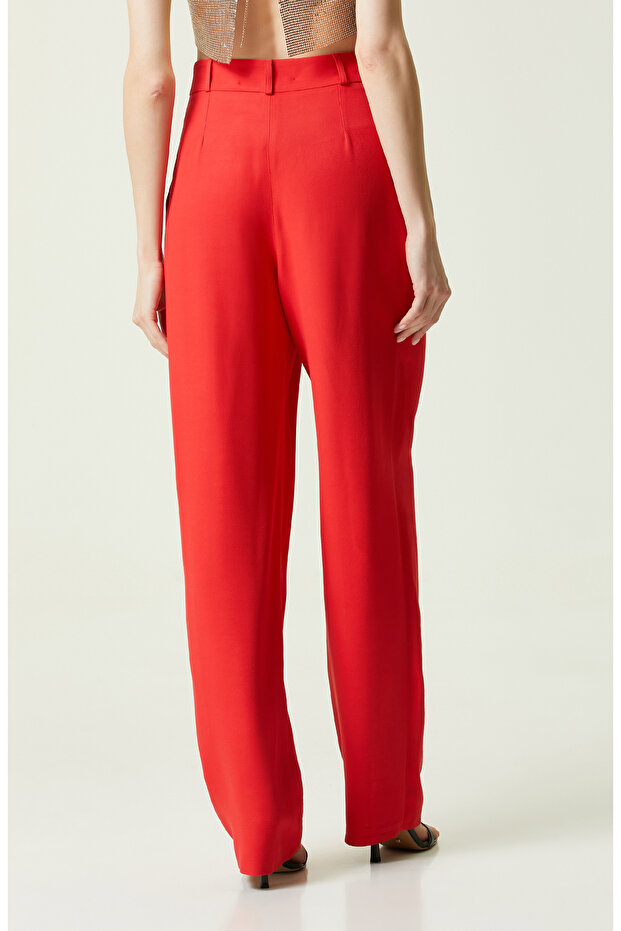 Nar Çiçeği Bol Paça Pantolon - 4