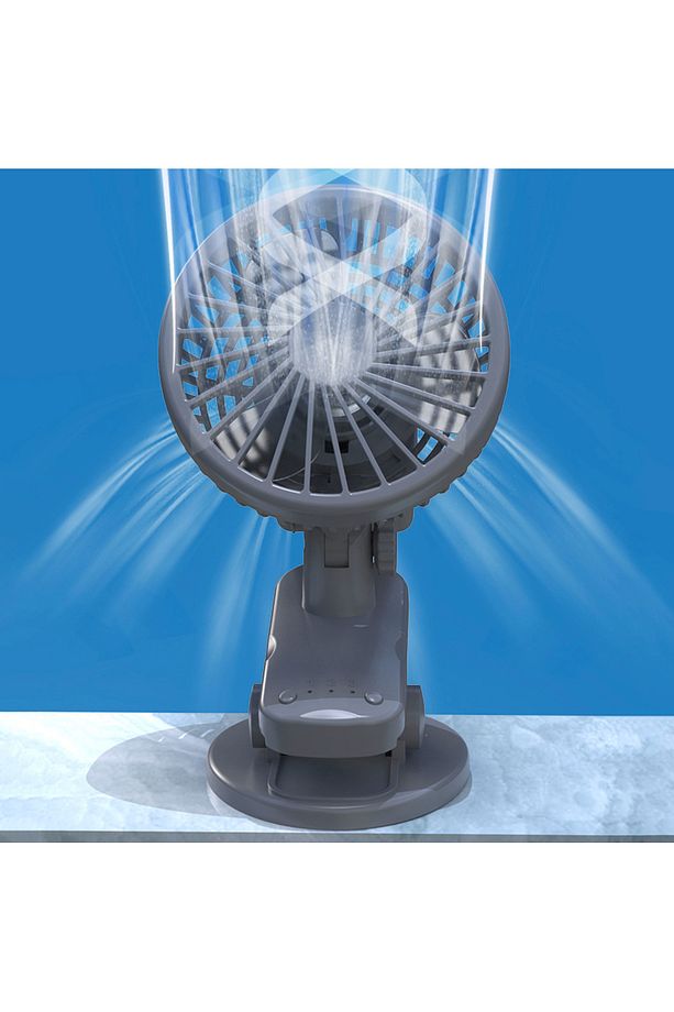 3 Kademe Şarjlı Mandallı 120° Taşınabilir Fan Vantilatör F02 - 3