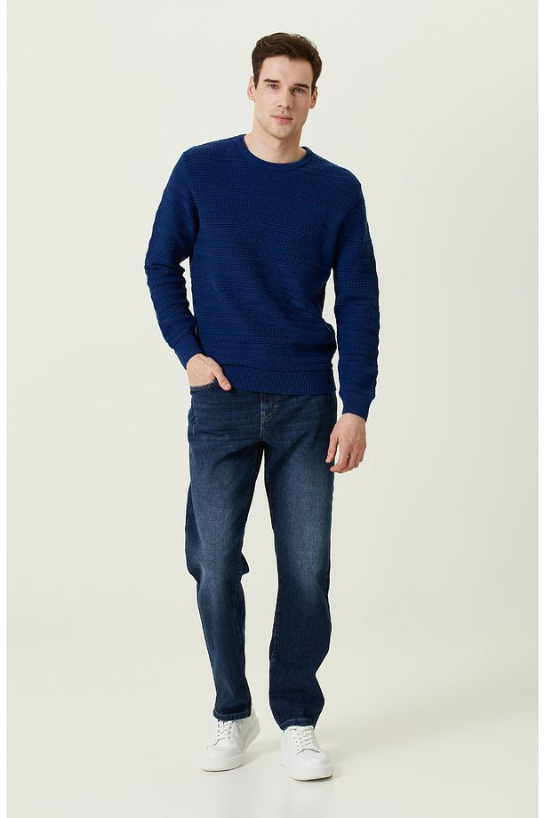 Saks Desenli Triko Kazak - 2