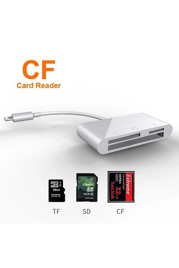 Iphone Ipad Ipod Sd Tf Cf Kart Okuyucu Adaptör Çevirici Nk1011 - 7