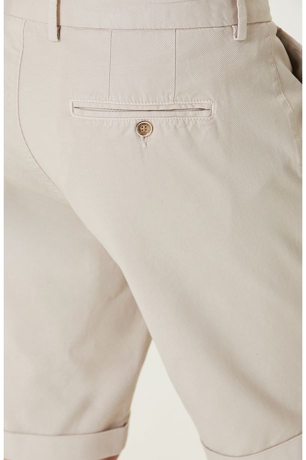 Taş Rengi Duble Paça Şort - 5
