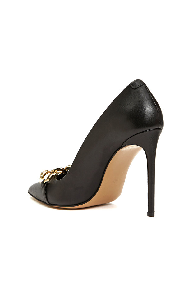 Siyah Deri Stiletto - 3