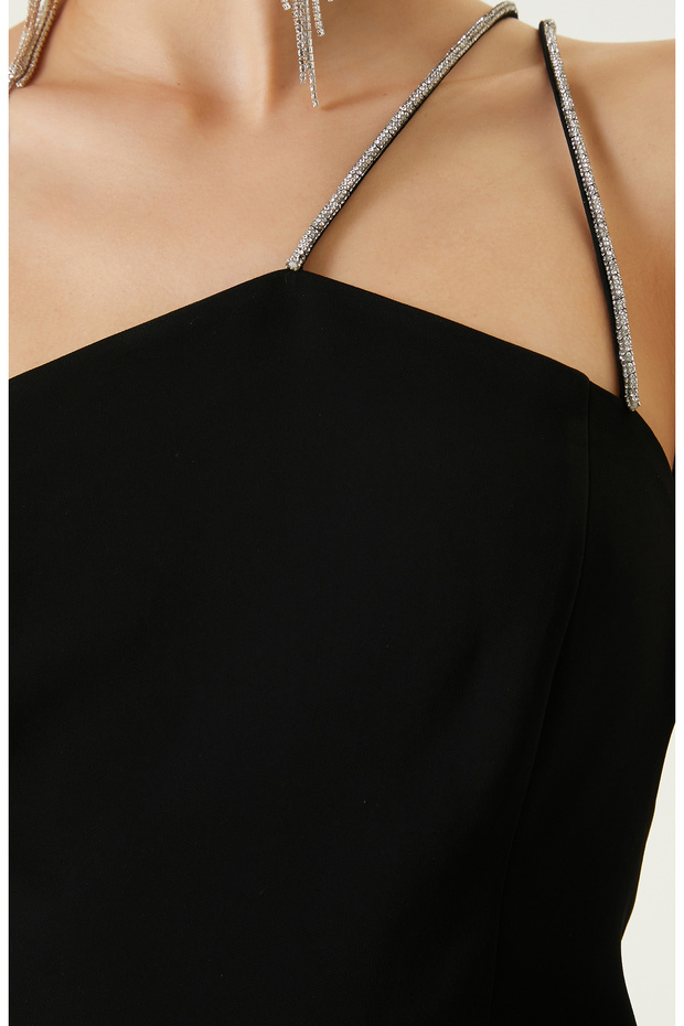 Siyah Abiye Elbise - 5