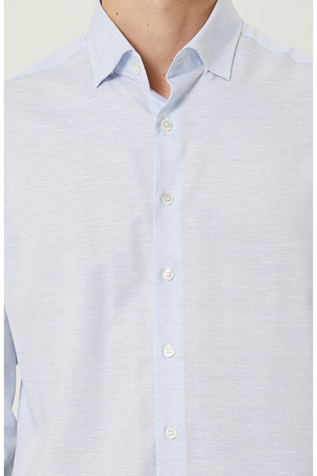 Mavi Desenli Gömlek - 7