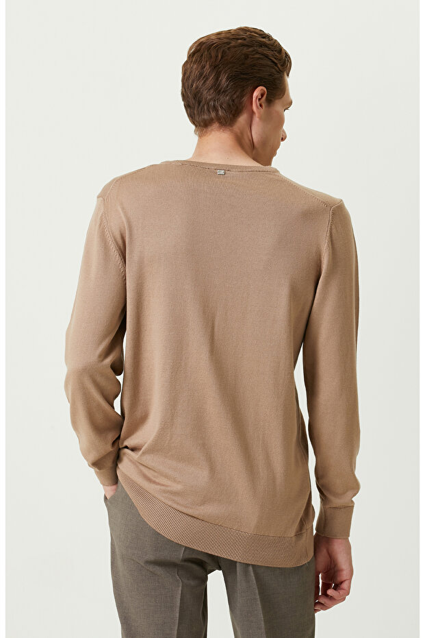 Bej Bisiklet Yaka Kazak - 4