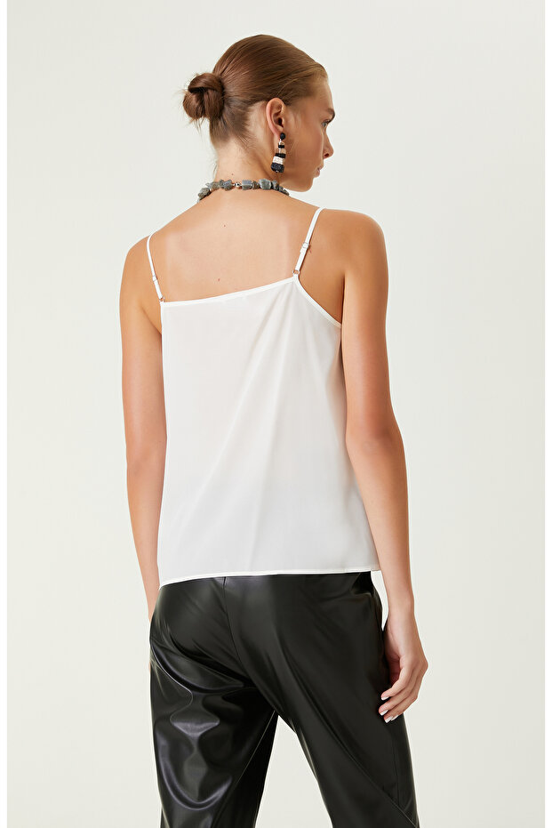 Limited Ekru Askılı Ipek Bluz - 5