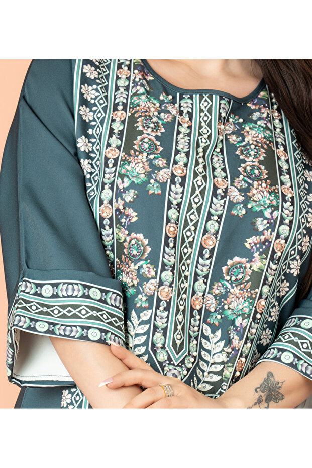 جلابية مطبوعة سادة - 2