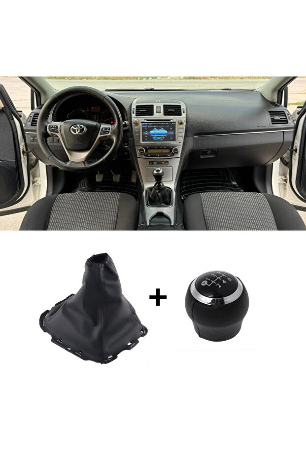 Toyota Avensis Gear Shift Knob Black + Bellows 2010-2015 Model Compatible