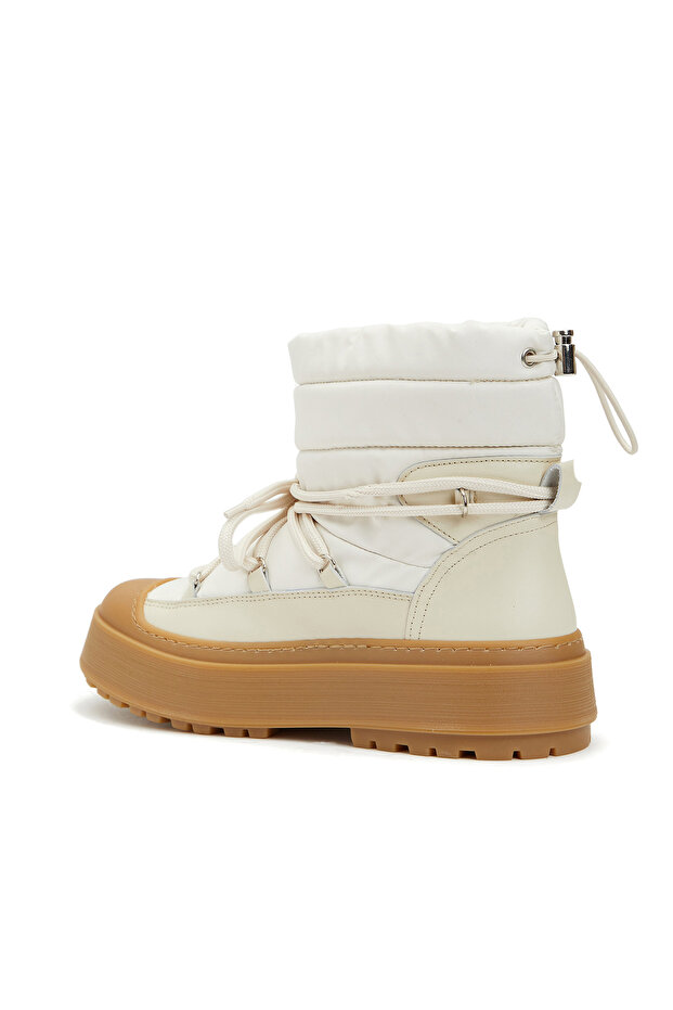 Açık Bej Kadın Deri Bot - 3