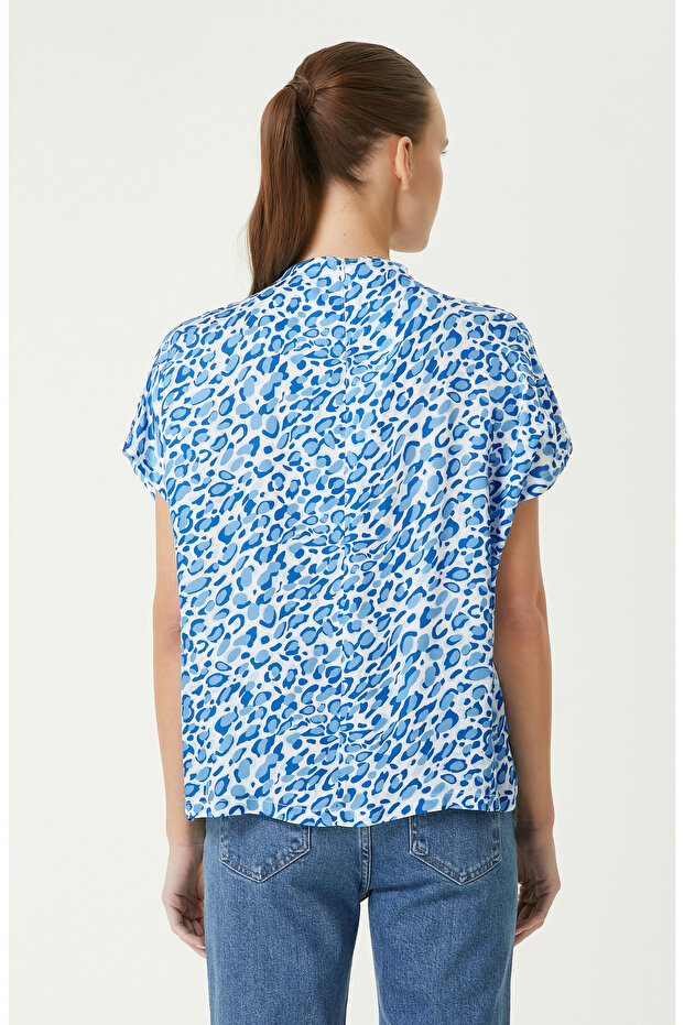 Mavi Desenli Bluz - 6